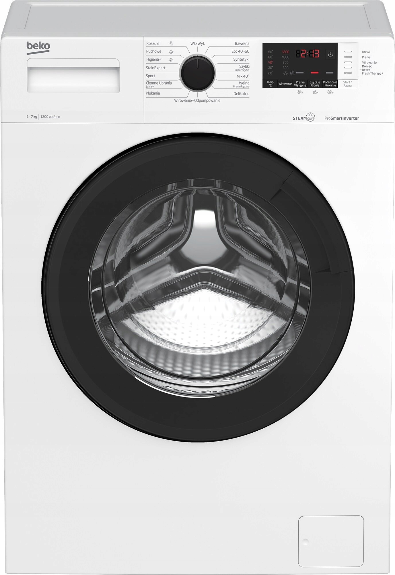 Pralka BEKO Inverter Para Autodozowanie 49cm 7kg 1200obr