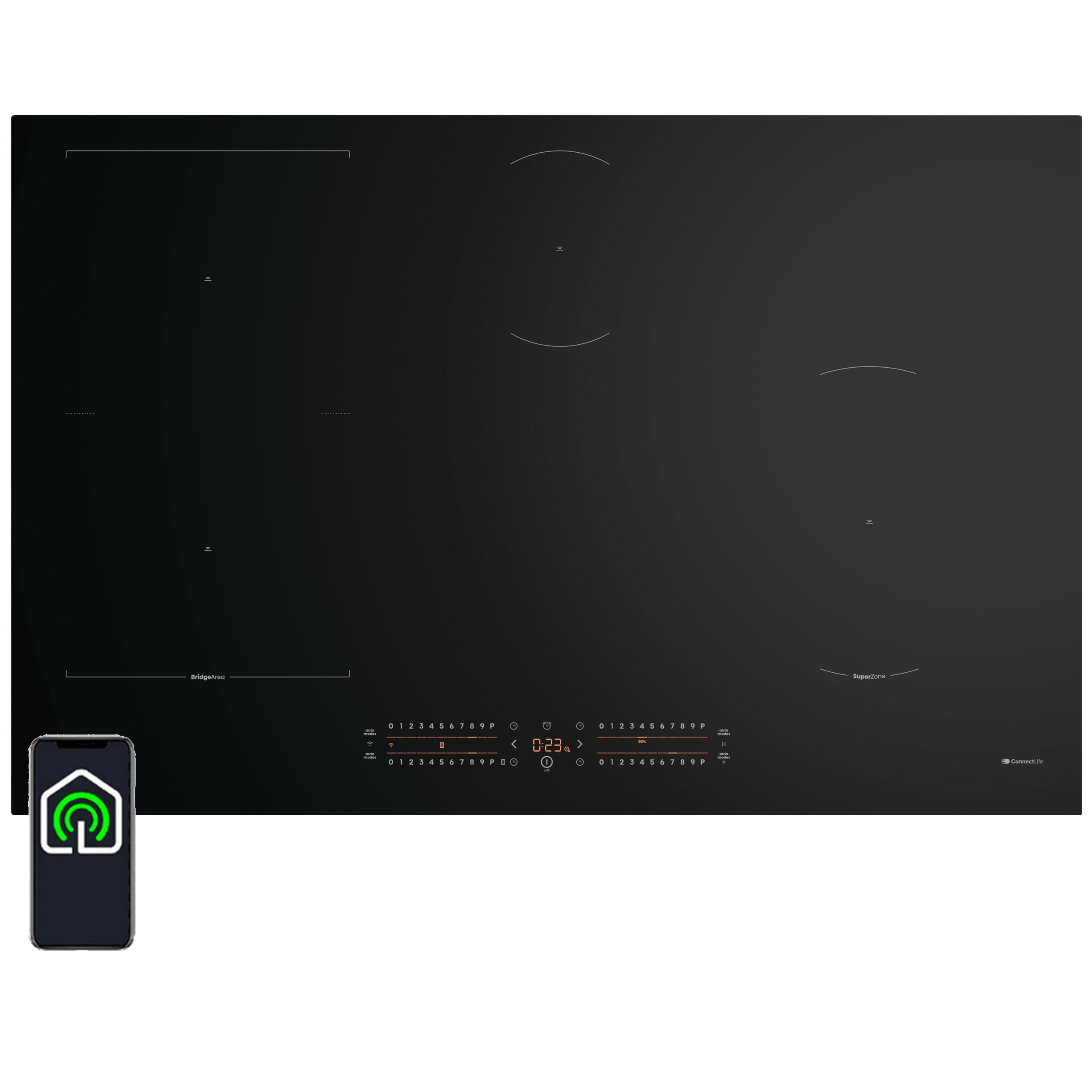 Płyta indukcyjna Łączone pola 7,36 kW Timer 220/400V Bez ramki Mocna WiFi