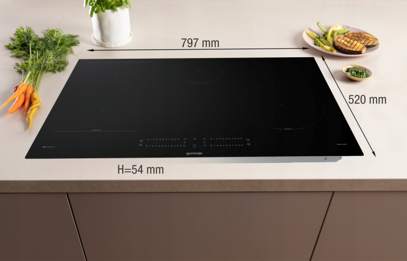 Płyta indukcyjna Gorenje GI8432BSCWF 80 cm 4 Pola Czarna BigZone 23 cm - obrazek 2