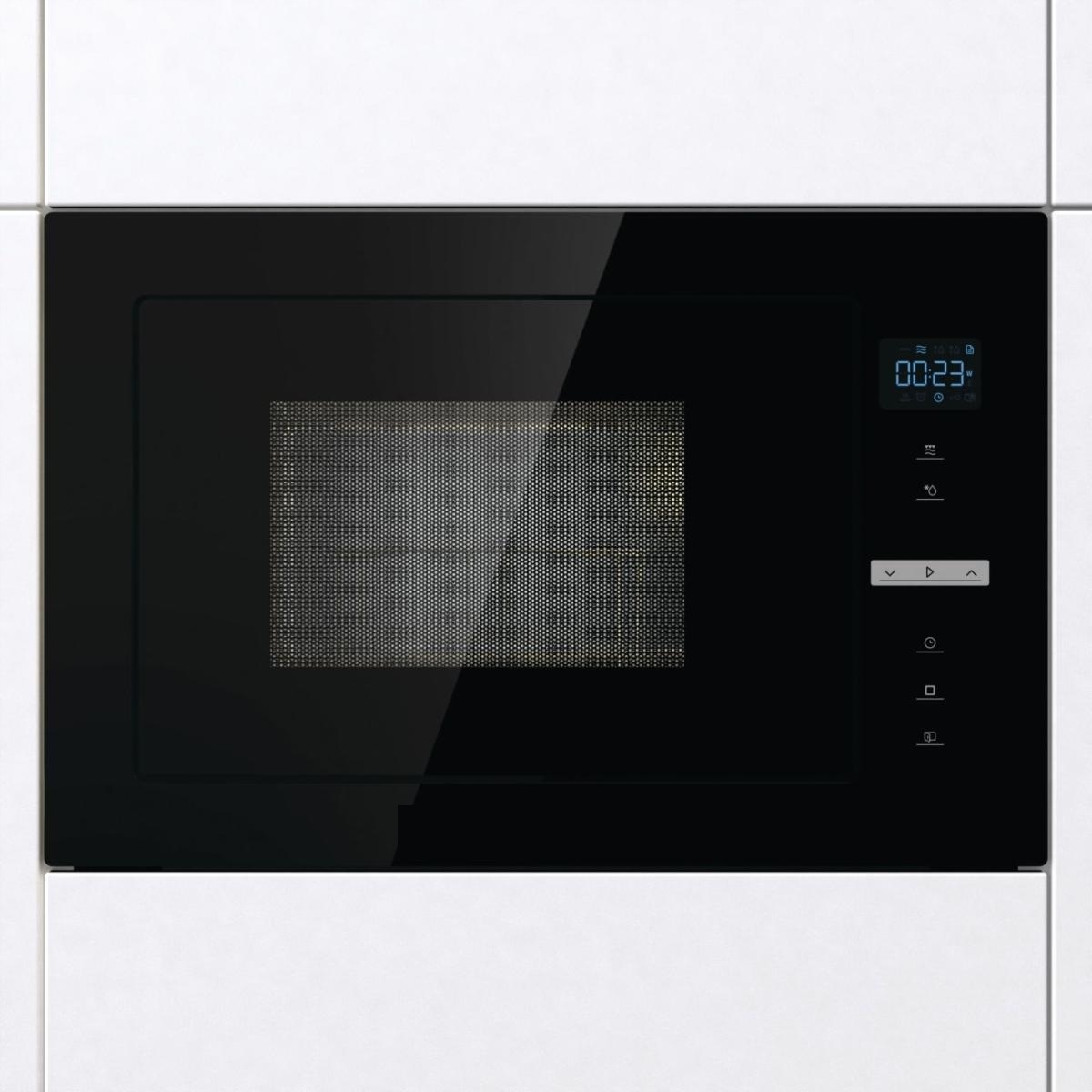 Mikrofalówka do zabudowy 25l 900W grill 1000W AquaClean stal czarna OUTLET