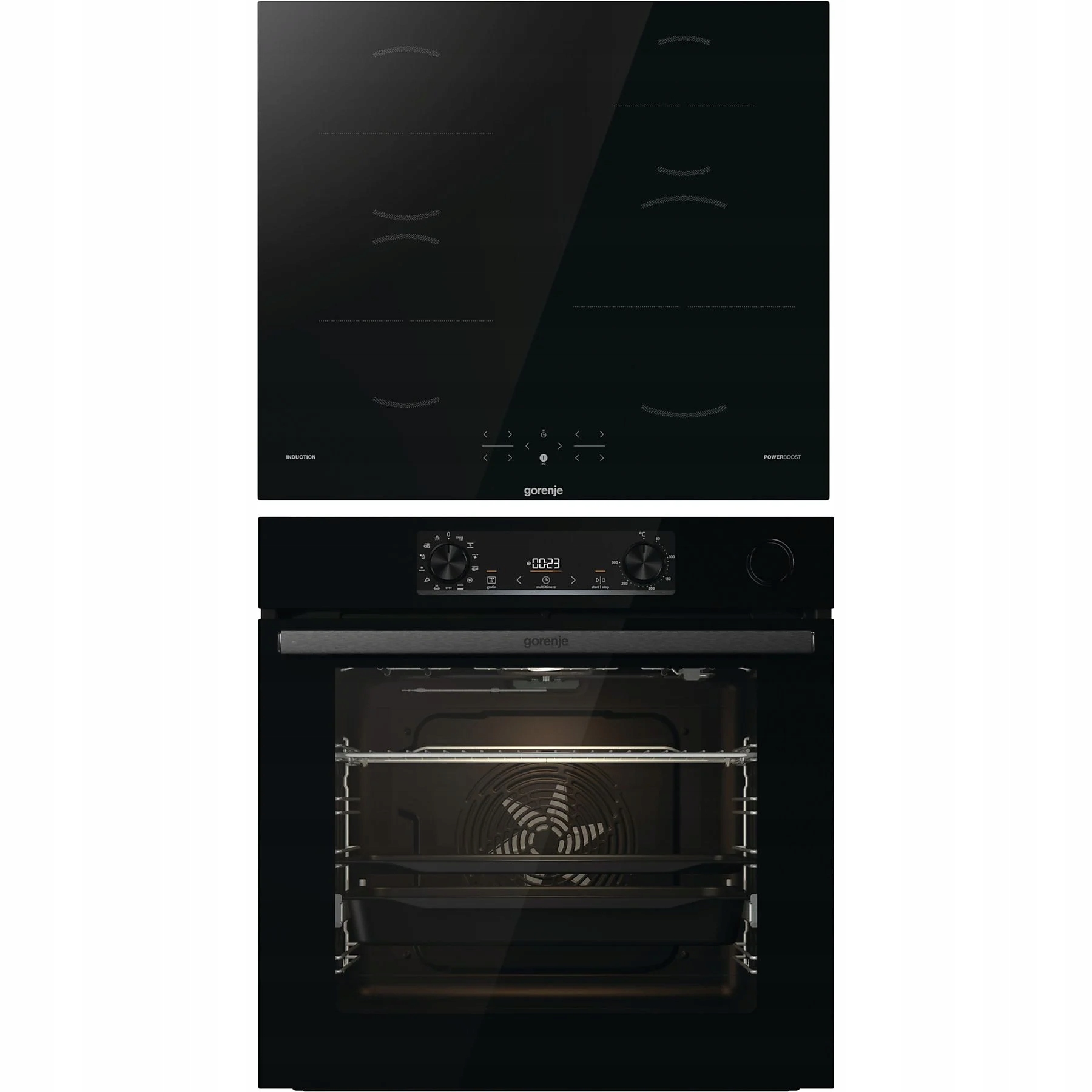 Zestaw czarny Gorenje piekarnik Para AirFry BOS6737E06BG + płyta GI6401BSC - obrazek 2