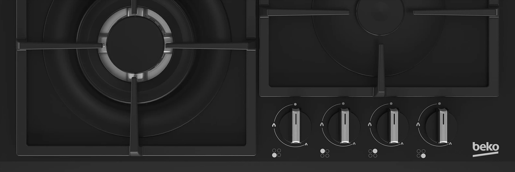 Płyta gazowa Beko HIYG 64225 SBOP 60cm 4pola Szkło Żeliwne WOK Czarny - obrazek 6