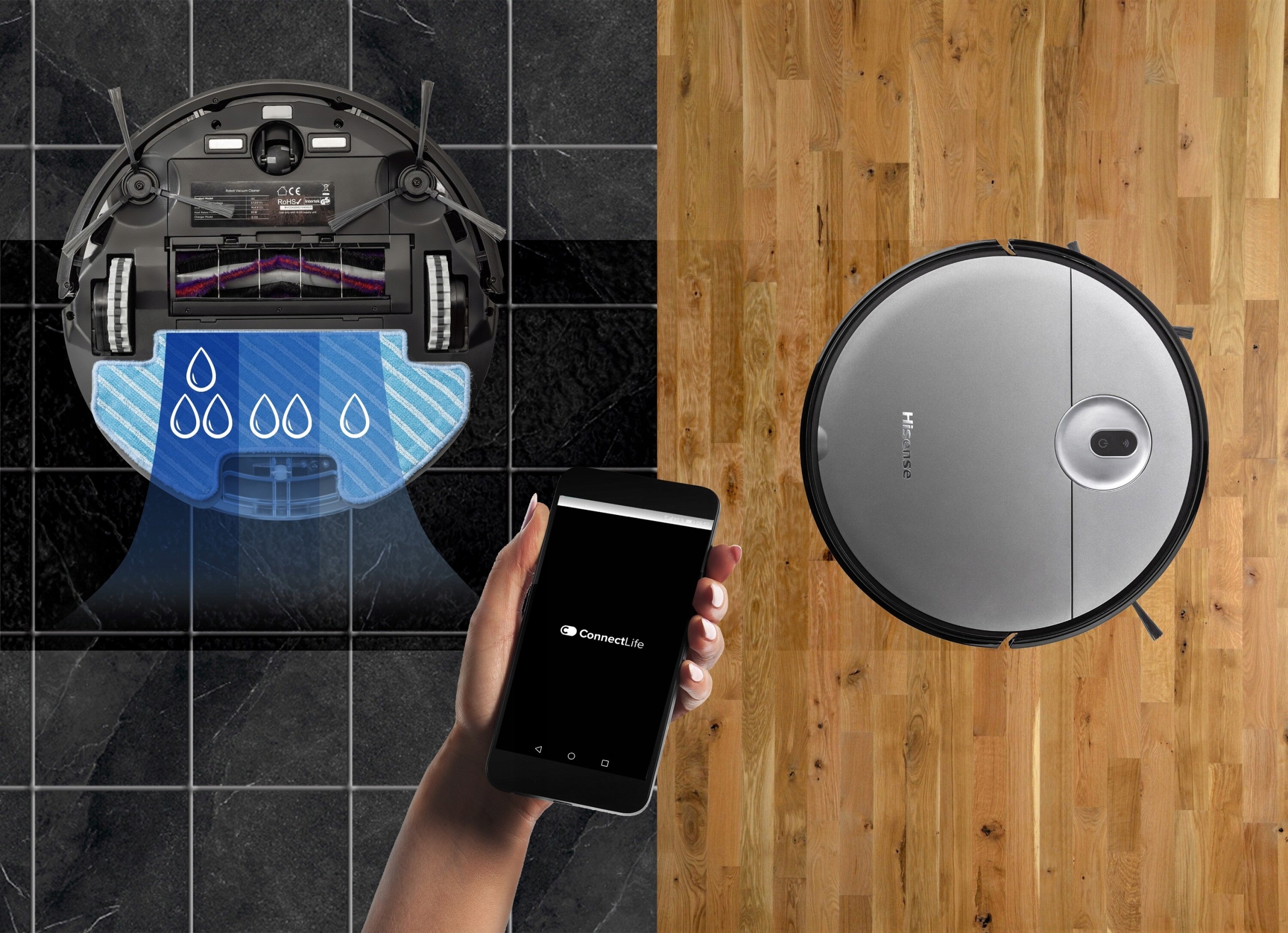 Robot sprzątający 2w1 Filtr Hepa WiFi Mopowanie Pilot Czarny 4 tryby - obrazek 5