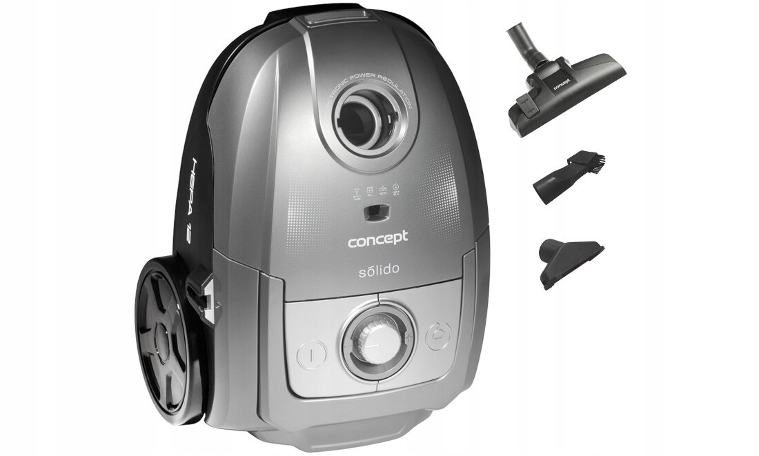 Odkurzacz workowy Concept VP8073 Solido Srebrny 700W Filtr HEPA 12