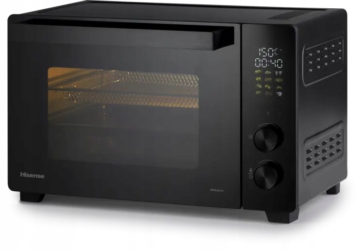 Mini Piekarnik 1800W Czarny Rożen Termoobieg 30l 12 programów