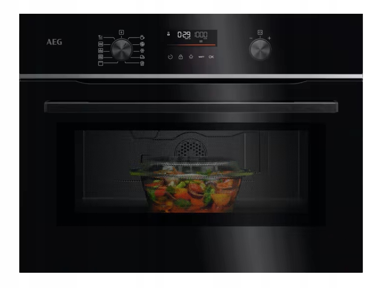 Mikrofala do zabudowy AEG TKM5N401B 44 l 1000 W grill WiFi czarna 2 w 1