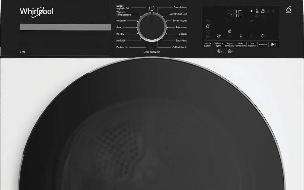 Suszarka Whirlpool MX WSD 83M WBS PL Pompa ciepła 8kg Biały Slim 6. Zmysł - obrazek 3