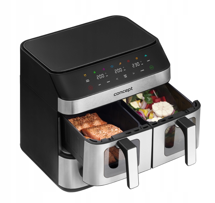 Frytkownica beztłuszczowa 18,5 l PIZZA TRIO FR9000 8 Funkcji 3 Szuflady 3w1 - obrazek 6