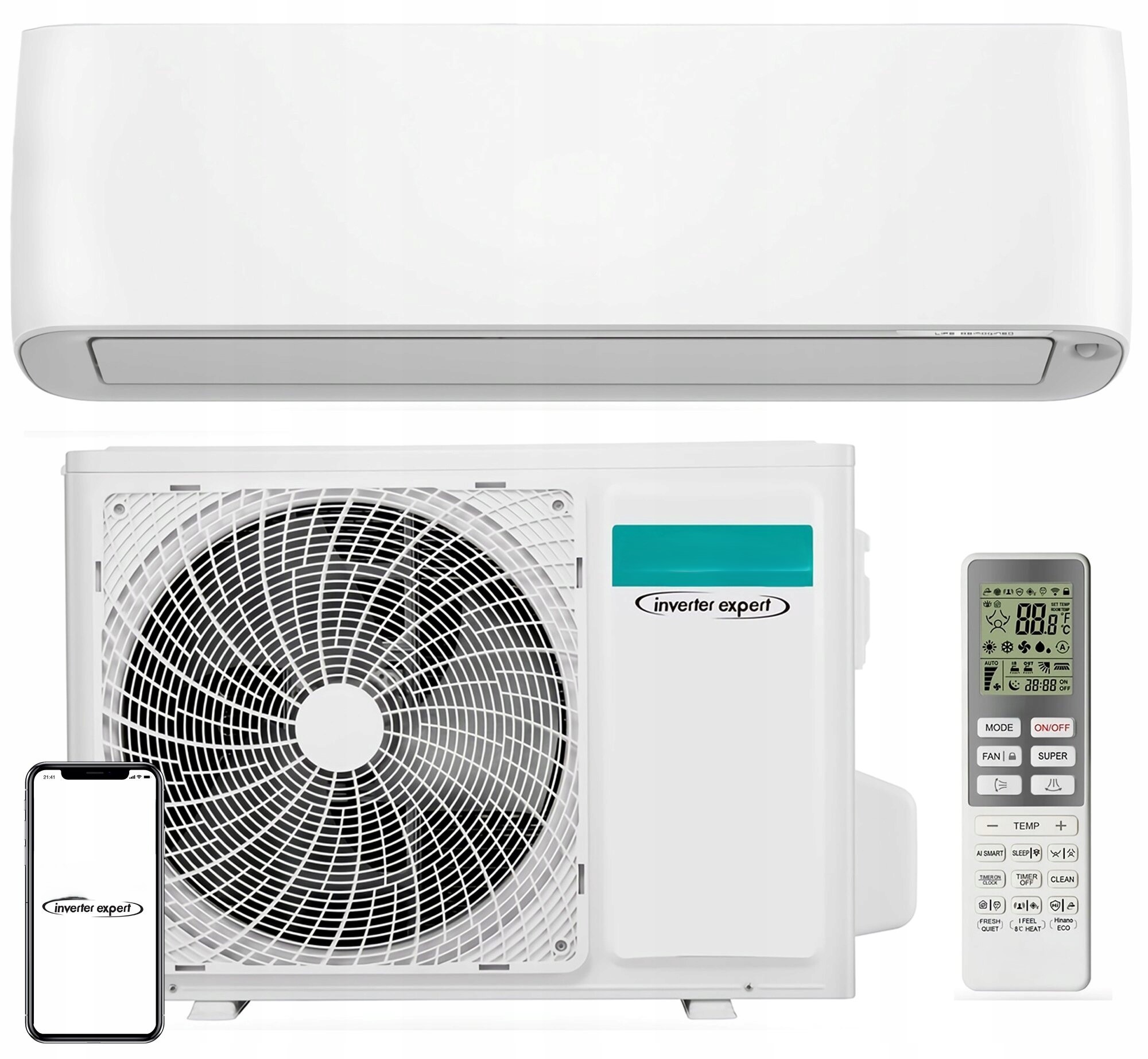 Klimatyzator Split Energy WiFi A+++ SmartHome Jonizacja Chłodzenie Grzanie
