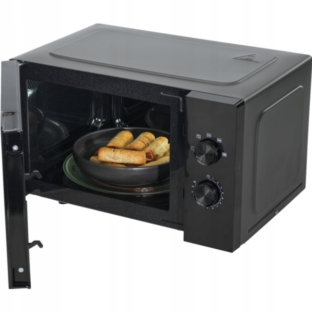 Kuchenka mikrofalowa Czarna 800W 23L Rozmrażanie 5 poziomów - obrazek 5