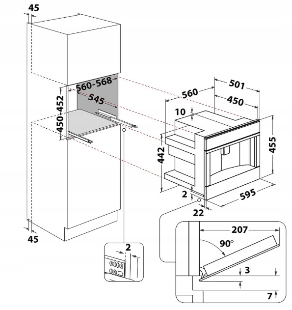 Ekspres do kawy zabudowy Whirlpool W11 CM145 Czarny 15 bar 1350W 2,5l - obrazek 5