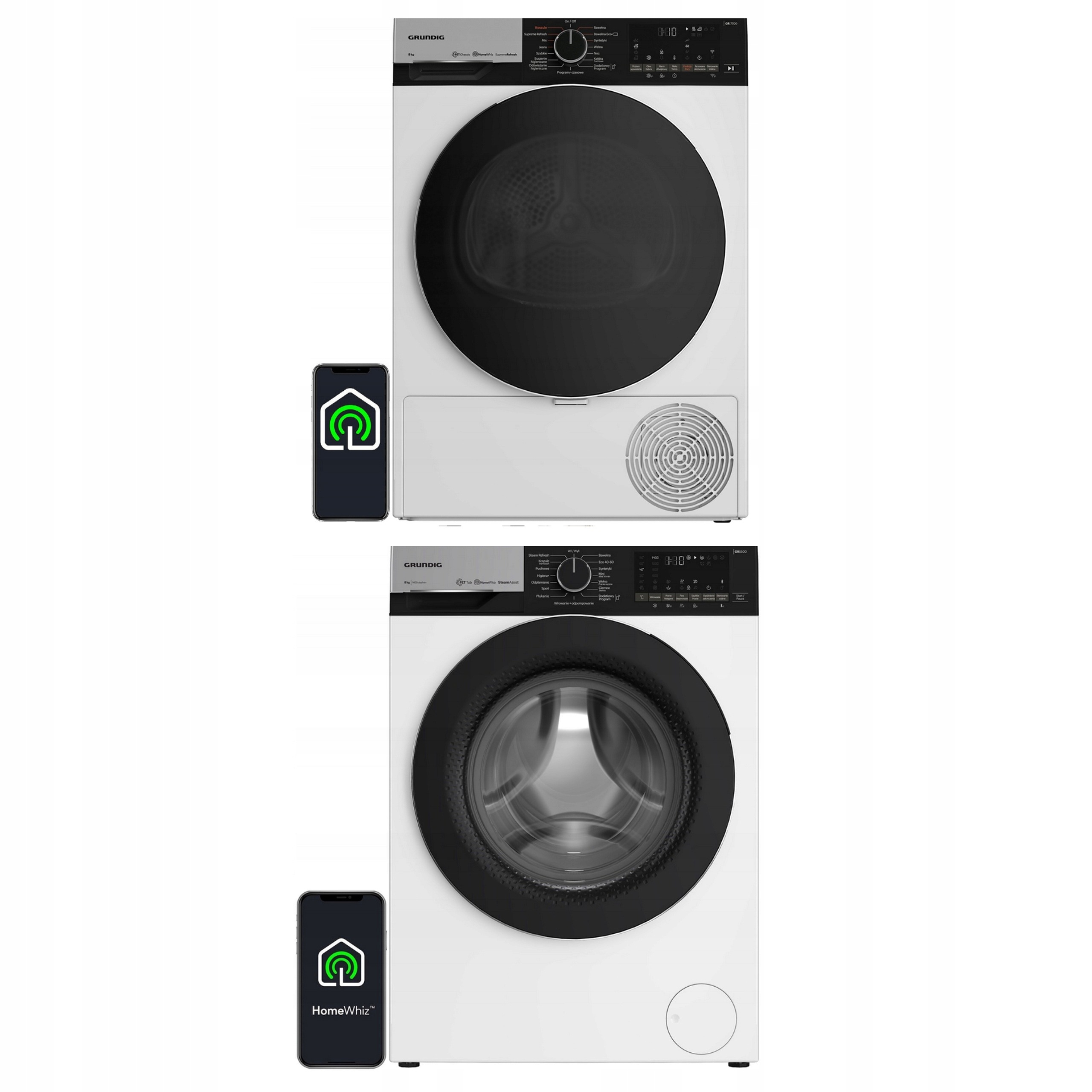 Pralka GW5P58415WBPB 8 kg i suszarka GRUNDIGGT76924W 9 kg Inwerter Para