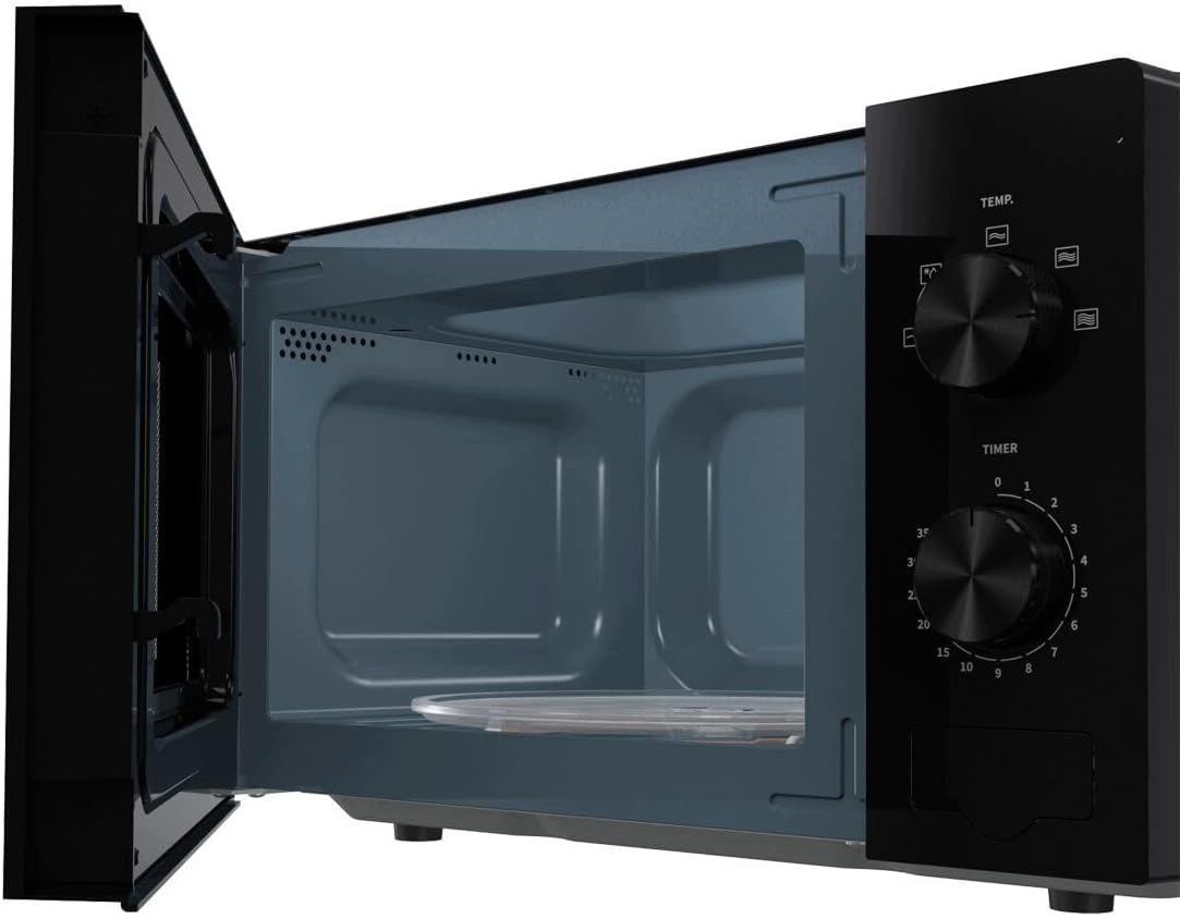 Nowoczesna kuchenka mikrofalowa wolnostojąca 20 l 700 W czarna Rozmrażanie - obrazek 6