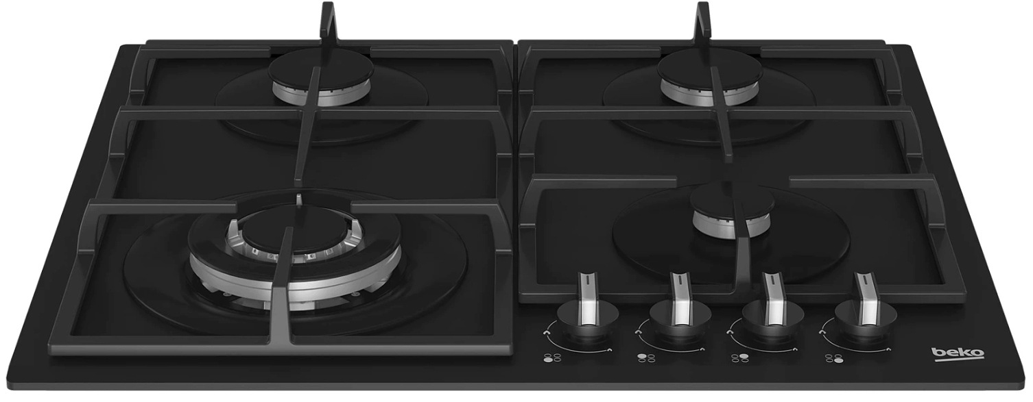 Płyta gazowa Beko HIYG 64225 SBOP 60cm 4pola Szkło Żeliwne WOK Czarny - obrazek 3