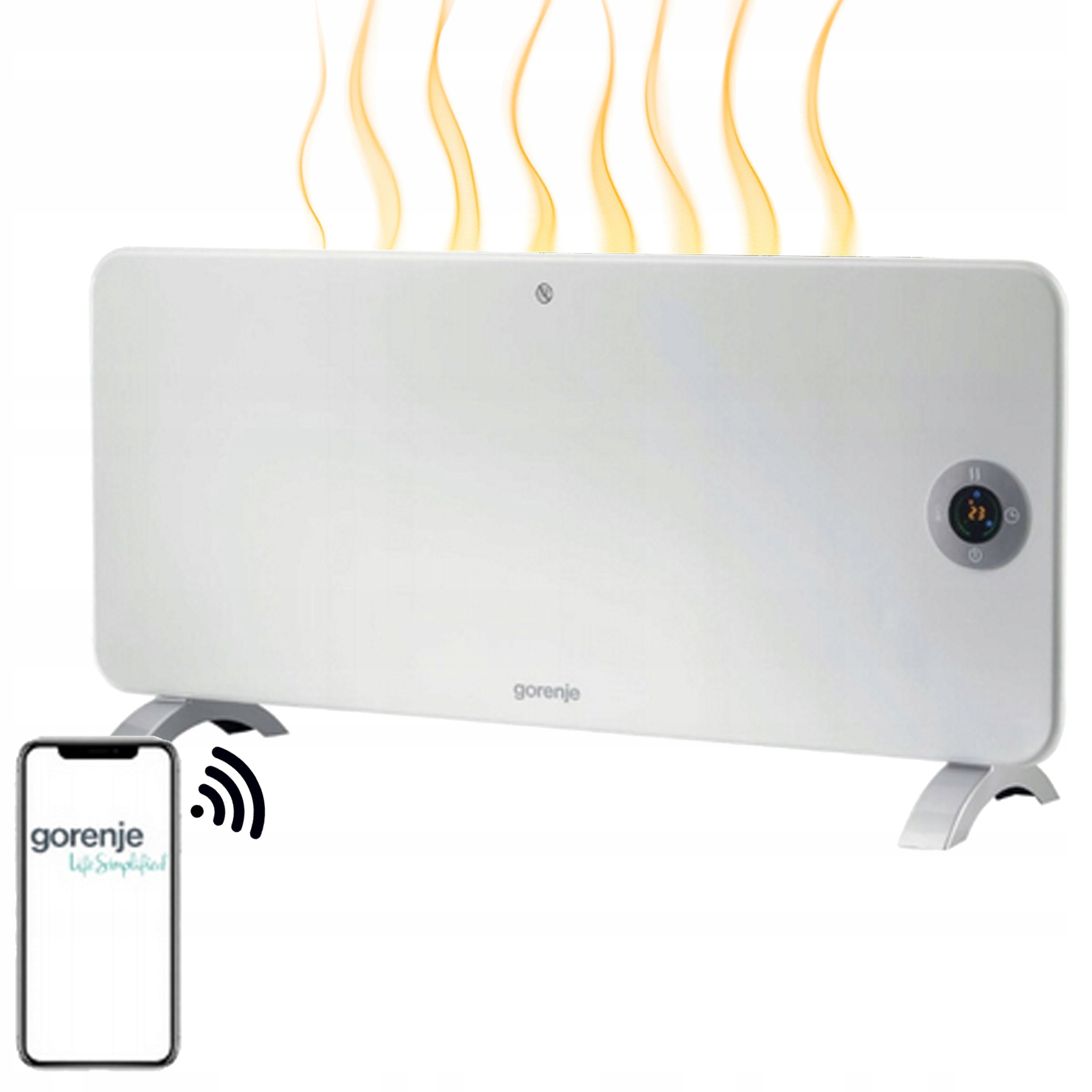 Grzejnik konwektorowy GORENJE Optiheat 2000EWP 2 kW WiFi Wyświetlacz Biały - obrazek 2