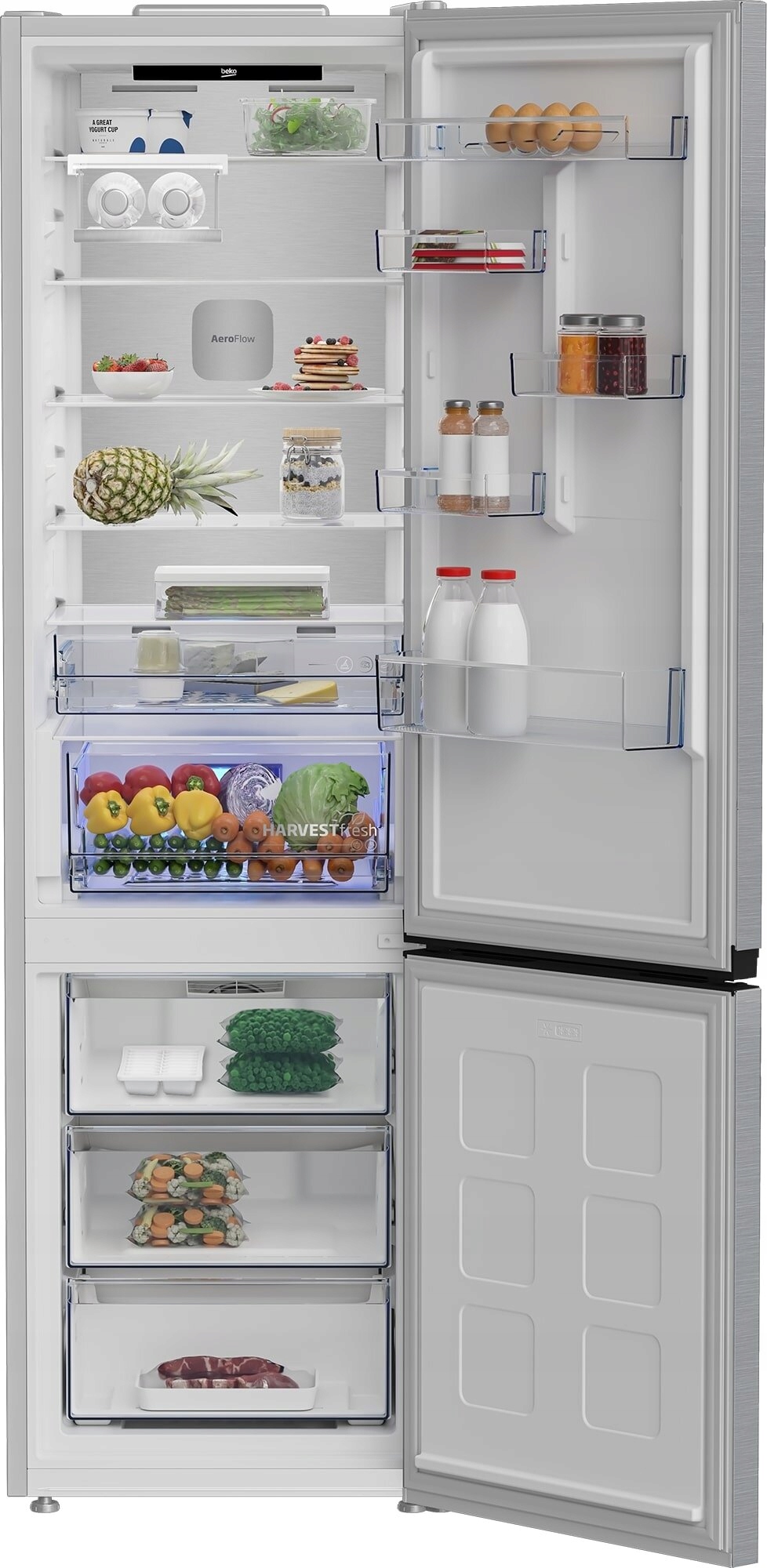 Lodówka dwudrzwiowa Beko B5RCNA416HXBW Inox No frost Funkcje AI CoolAdapt - obrazek 5