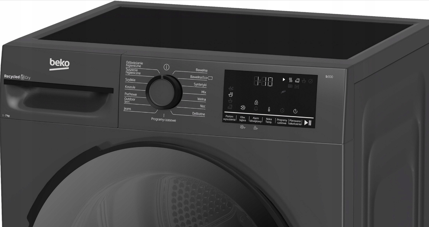Suszarka Beko XBM3T47249M 7kg Czarna Pompa ciepła Inverter Slim A+++ - obrazek 5