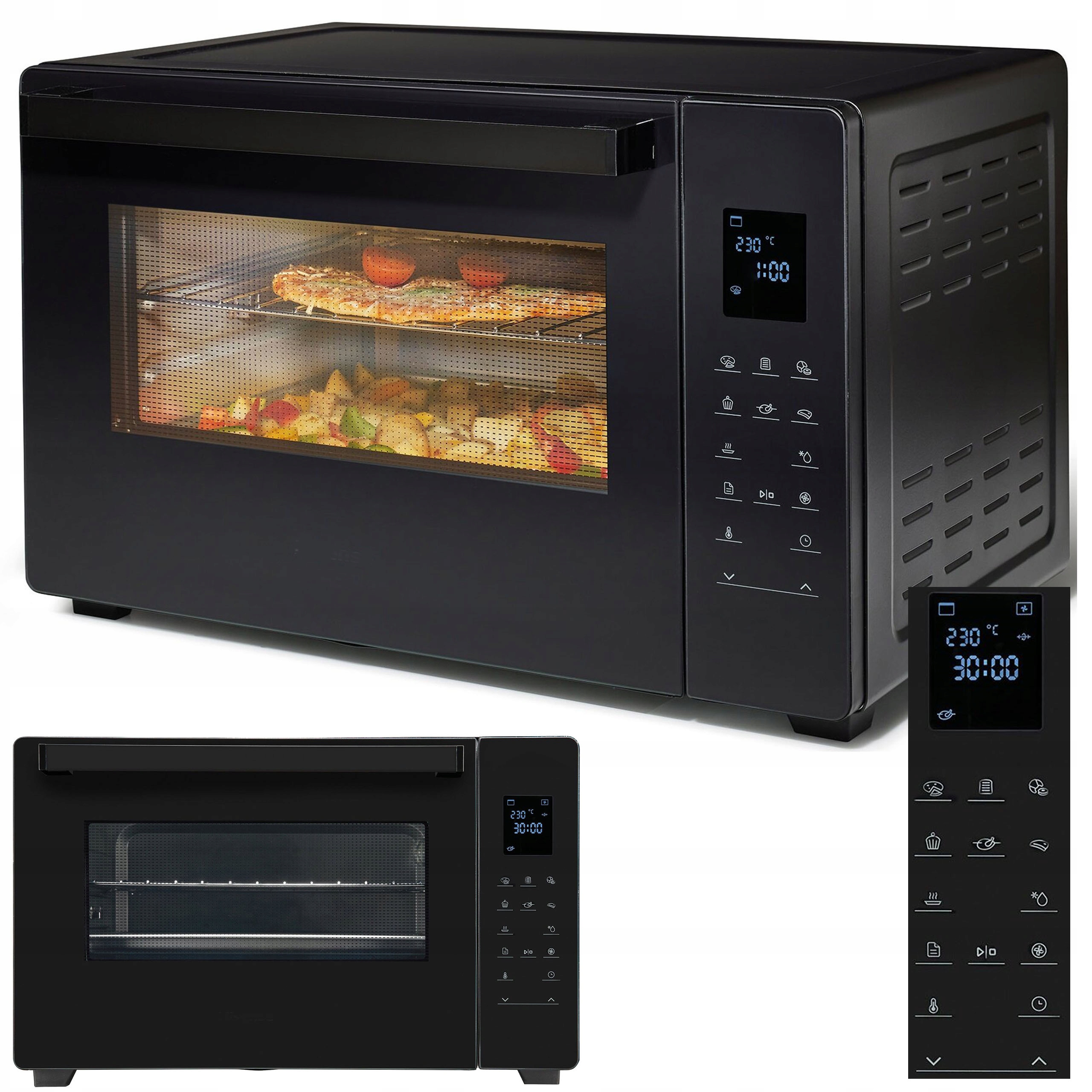 MINI PIEKARNIK Gorenje 45l czarny grill rożen 2000W XXL