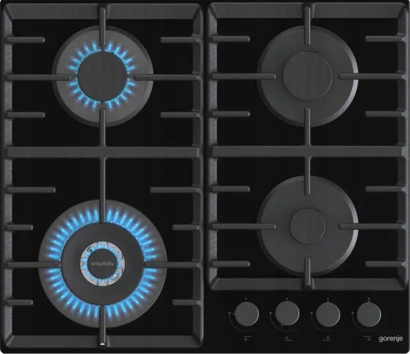 Płyta gazowa Gorenje GTW642SYB 60 cm czarna szkło 4 palniki WOK BigSurface