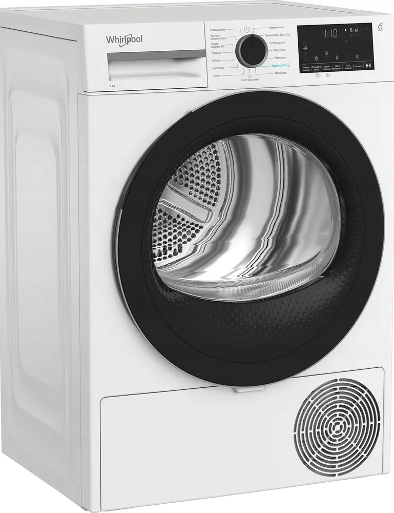 Zestaw Whirlpool pralka suszarka 7kg pompa ciepła para FreshCare białe - obrazek 5
