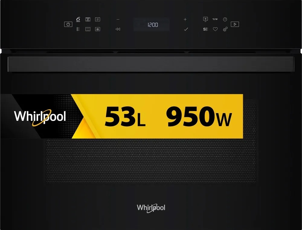 Kuchenka mikrofalowa Whirlpool WCW6O7HTB 53L 950W 6. Zmysł Para Crisp Grill