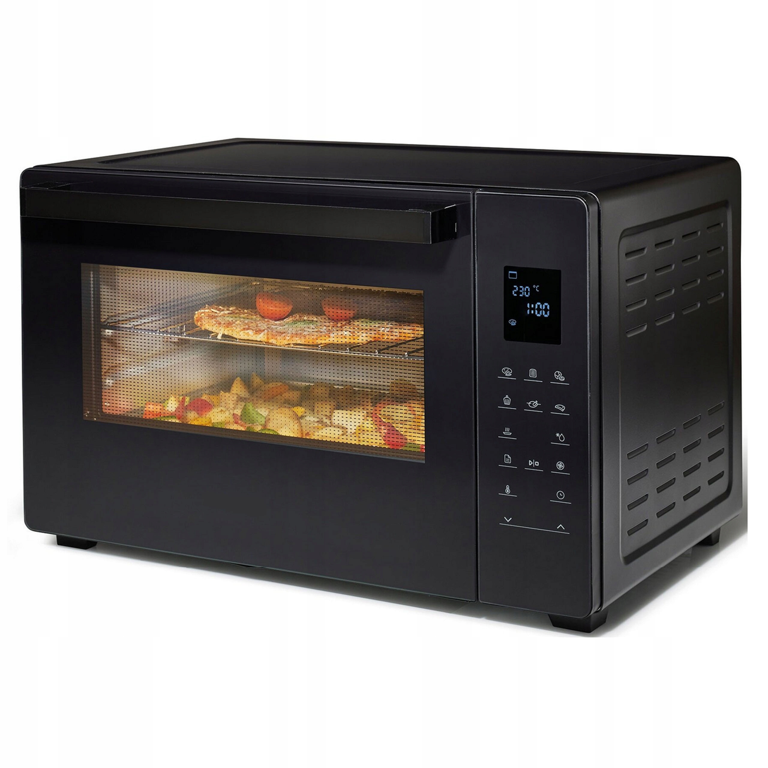 Mini piekarnik Czarny Grill Rożen Pieczenie 45L 230°C Termoobieg