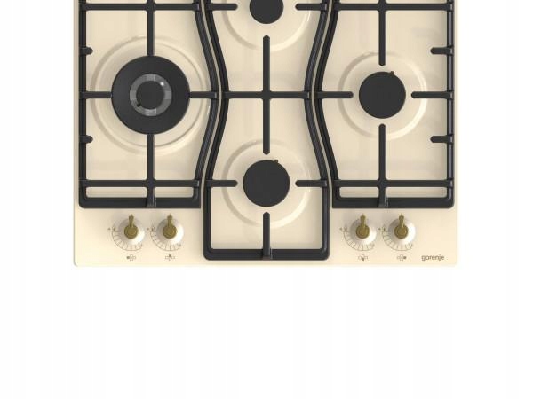 Płyta Gazowa GW6D42CLI Kremowa Retro Zapalarka Żeliwne Ruszty WOK 60 cm - obrazek 5