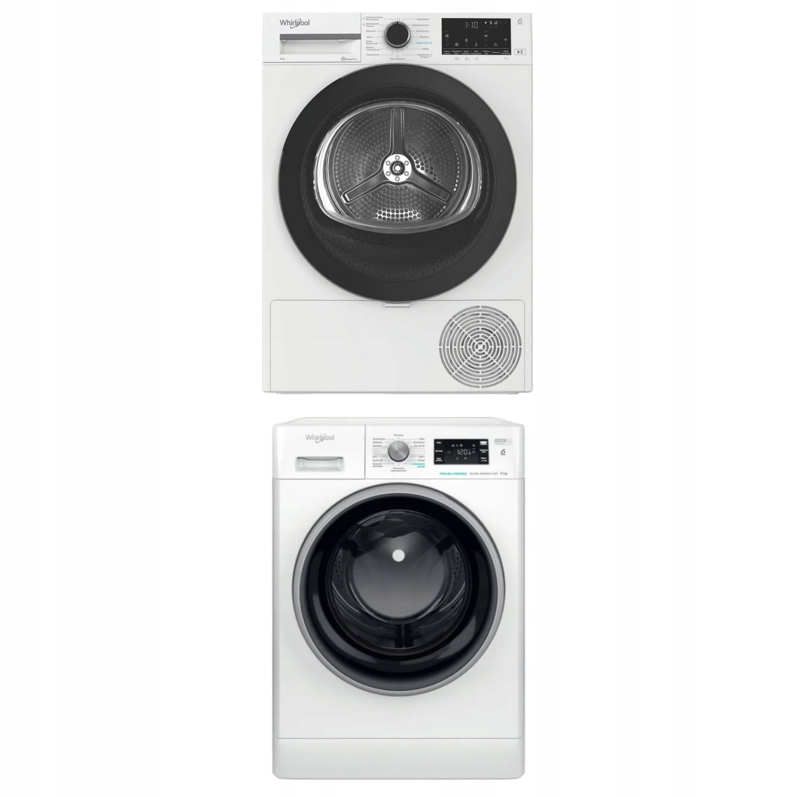 Zestaw Whirlpool Pralka FFB 8258 BSV PL 8kg 1200 obr Suszarka WD 86M WBS PL