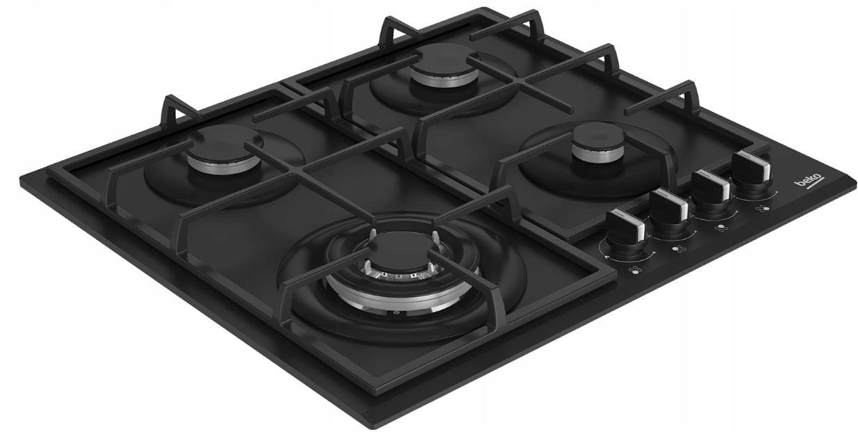 Płyta gazowa Beko HIYG 64225 SBOP 60cm 4pola Szkło Żeliwne WOK Czarny - obrazek 2