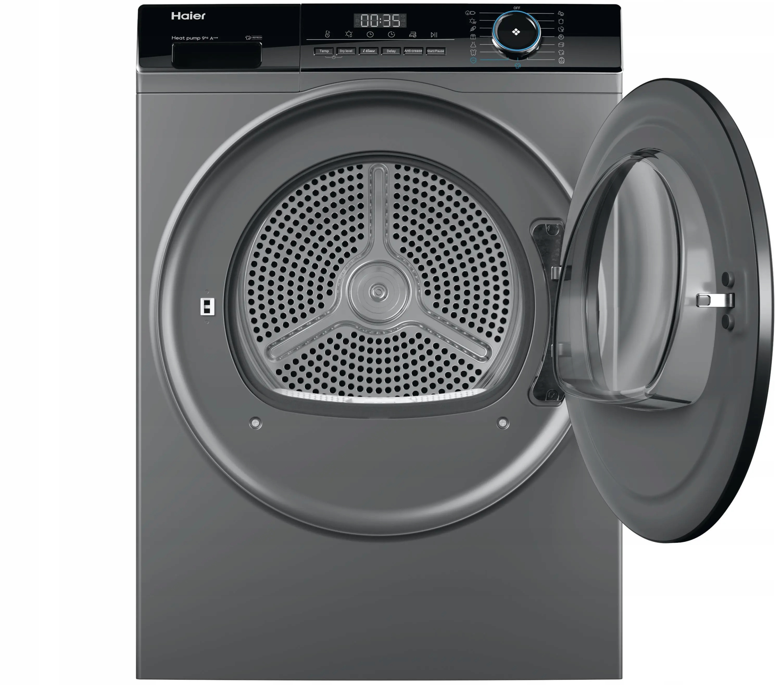Suszarka Haier HD90-A3939R-S 9kg pompa ciepła Silent Inverter Grafitowa - obrazek 2