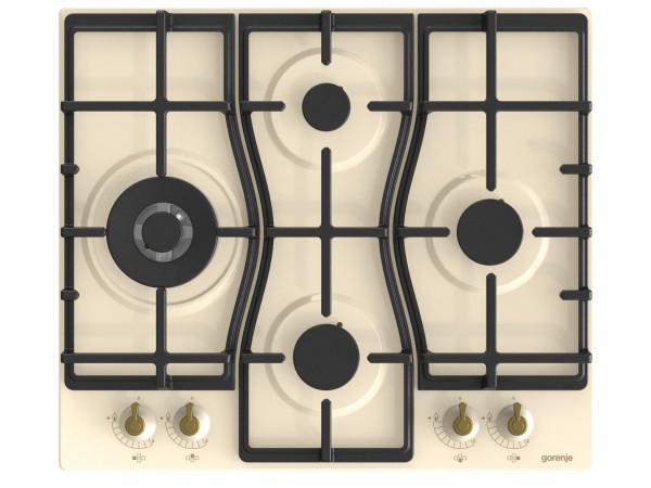 Płyta Gazowa GW6D42CLI Kremowa Retro Zapalarka Żeliwne Ruszty WOK 60 cm