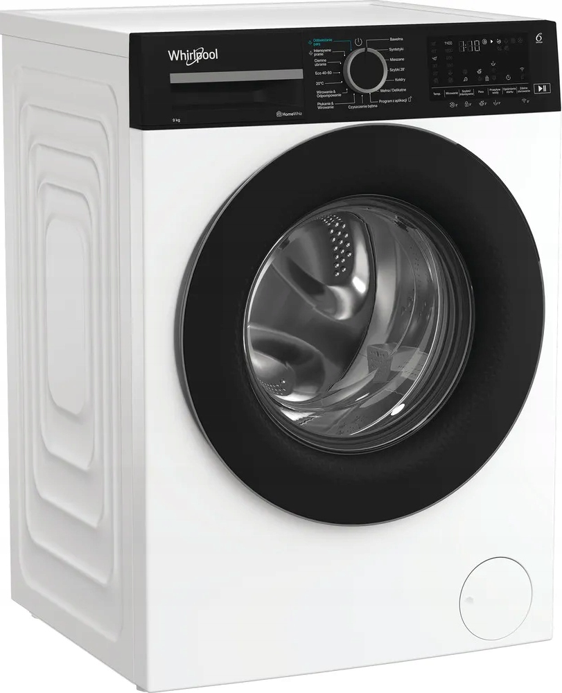 Zestaw Whirlpool pralka suszarka 9kg pompa ciepła AI HomeWhiz 6 Zmysł białe - obrazek 6