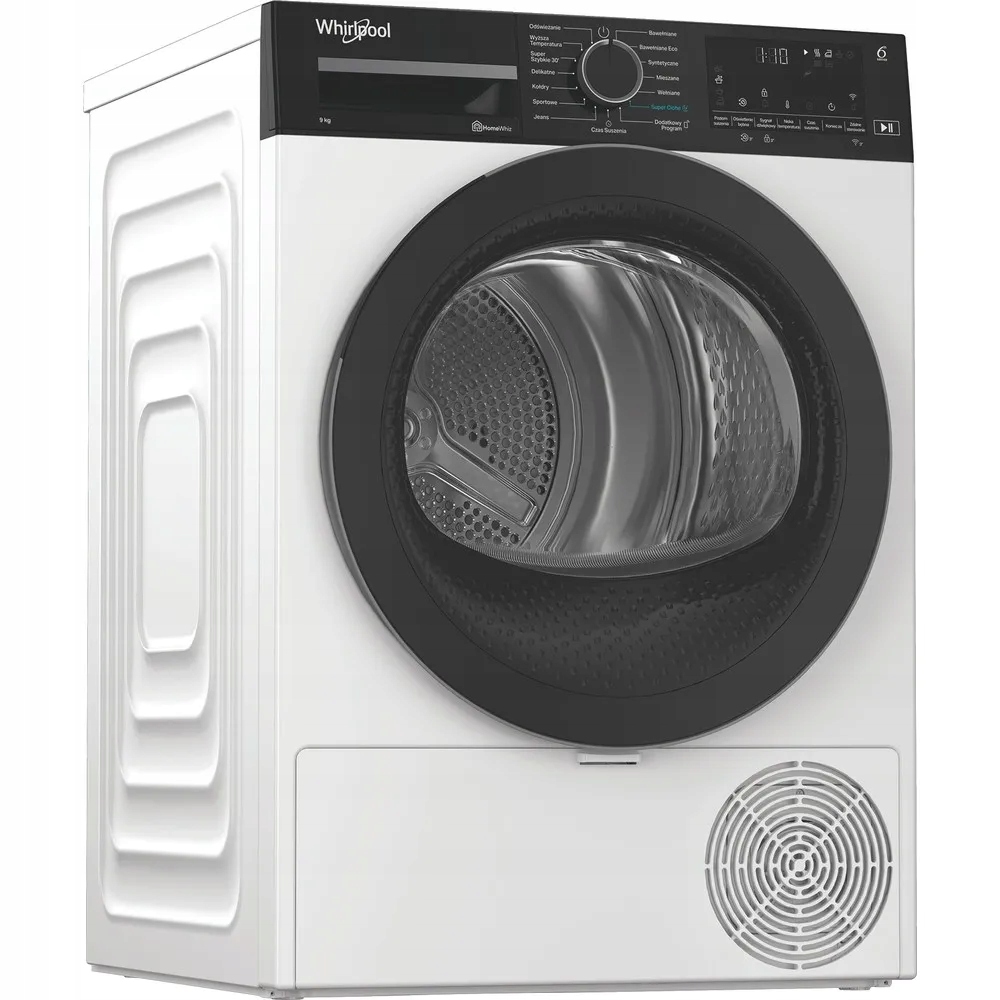 Zestaw Whirlpool pralka suszarka 9kg pompa ciepła AI HomeWhiz 6 Zmysł białe - obrazek 2