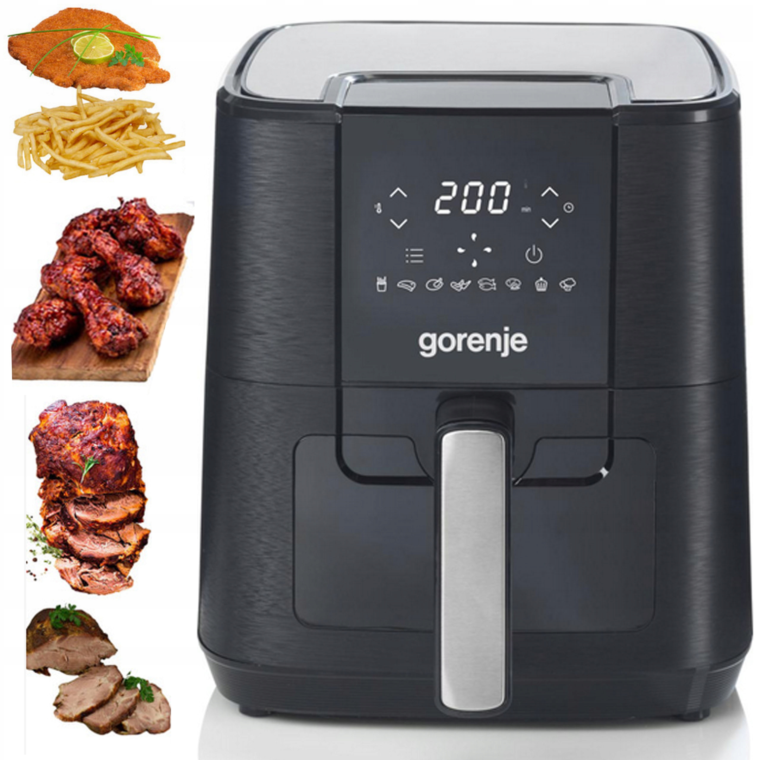 Frytkownica beztłuszczowa Gorenje AF1350DWB Czarna 1350 W 5,4 l 8 progr.
