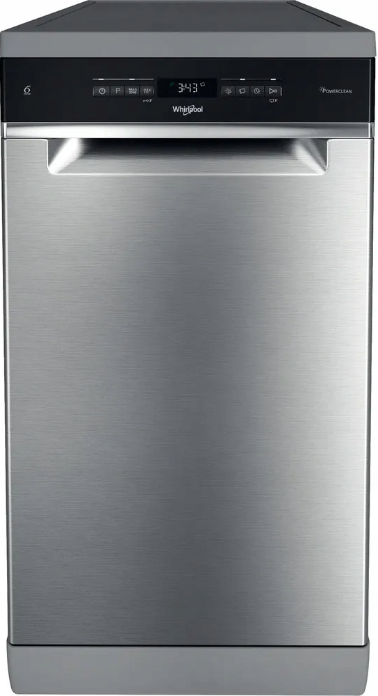 Zmywarka Whirlpool WH6FB10BS7A0X technologia 6. Zmysł srebrna 10 kpl 45 cm