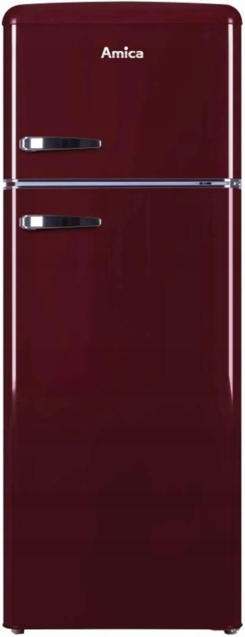 Lodówka Amica KGC15631R 144cm Bordowy 206l LED Retro