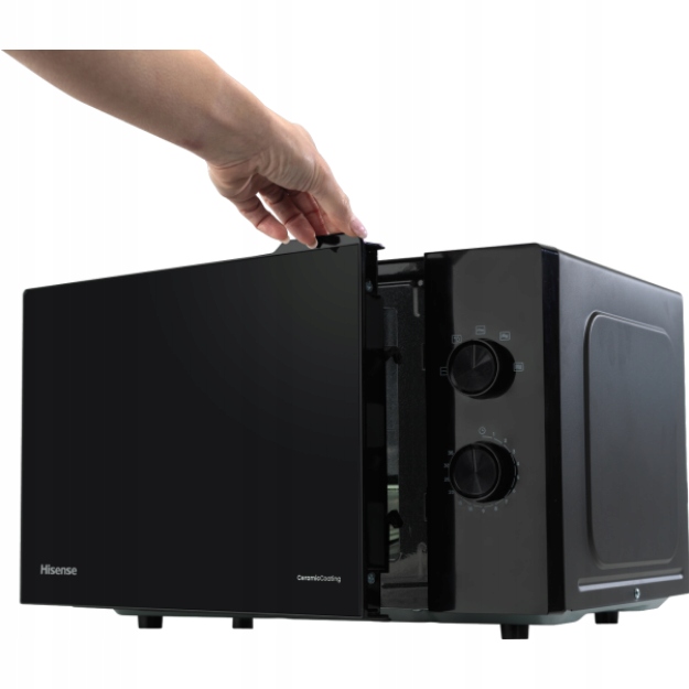 Kuchenka mikrofalowa Czarna 800W 23L Rozmrażanie 5 poziomów - obrazek 3