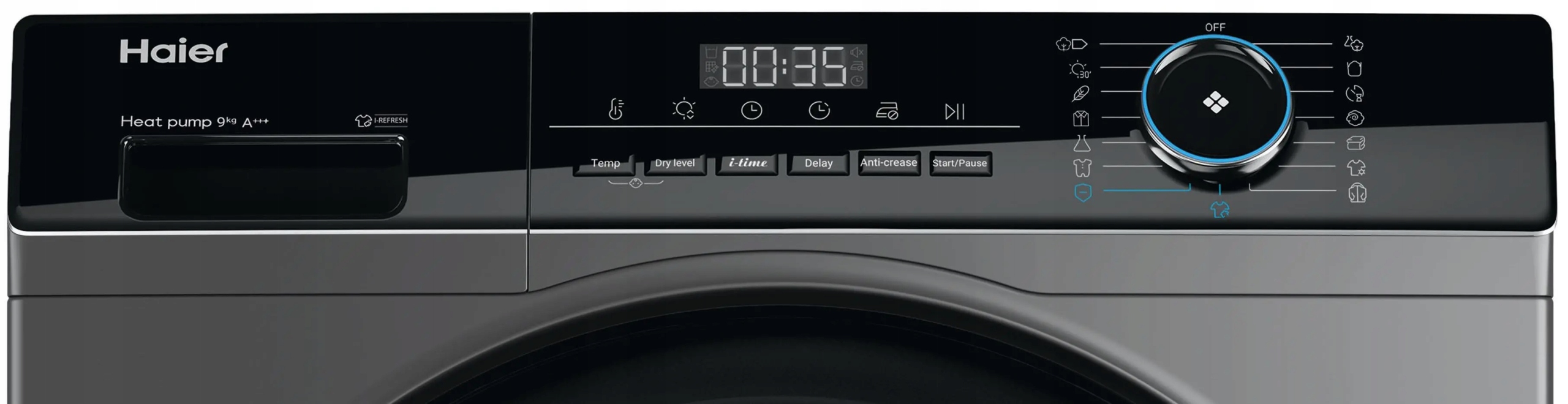 Suszarka Haier HD90-A3939R-S 9kg pompa ciepła Silent Inverter Grafitowa - obrazek 3
