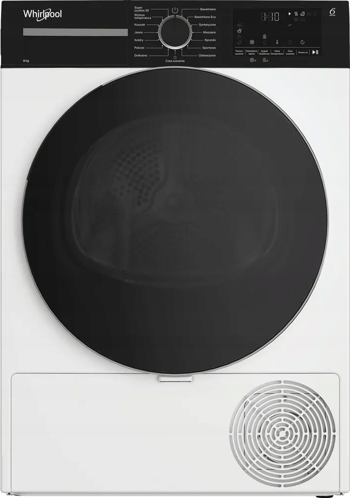 Suszarka Whirlpool MX WSD 83M WBS PL Pompa ciepła 8kg Biały Slim 6. Zmysł