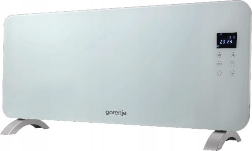Grzejnik konwektorowy GORENJE 2000W Timer Białe SZKŁO PILOT wyświetlacz - obrazek 2