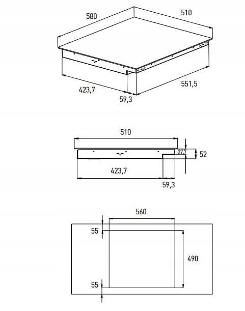 Płyta indukcyjna GRUNDIG GIEI623472MN Booster 60cm Łączone pola 230/400V - obrazek 4