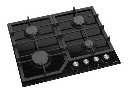 Płyta GORENJE GT641KB Czarna Szkło Gazowa Zapalarka Żeliwne 60 cm - obrazek 2
