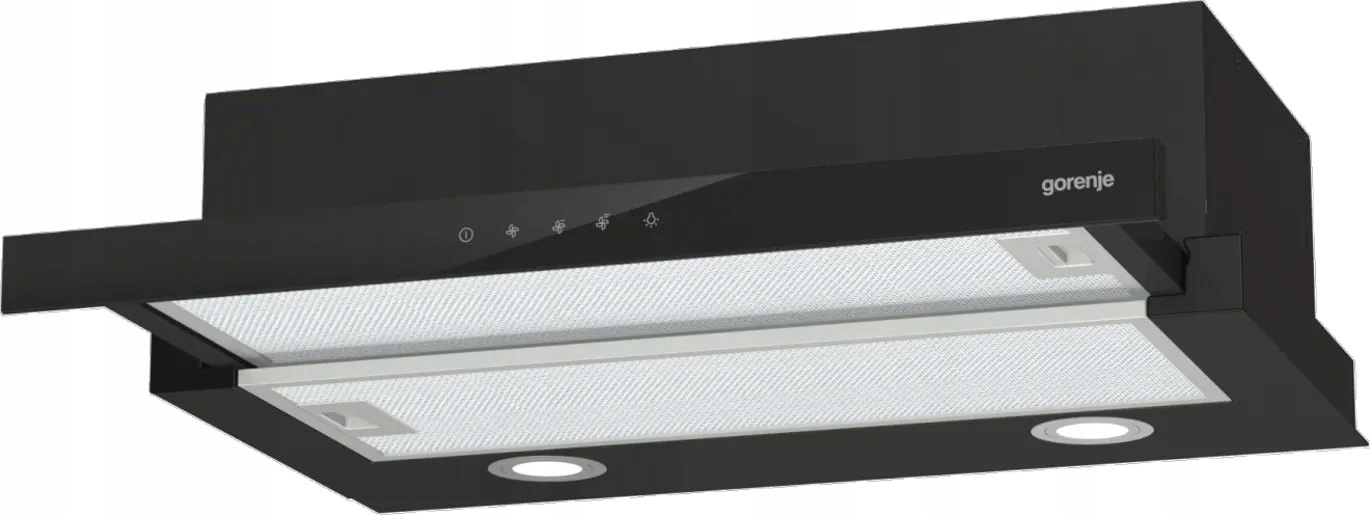 Okap wysuwany Gorenje TH64E4BG 60 cm 450 m³/h dotykowy LED 3 biegi 2 filtry - obrazek 3