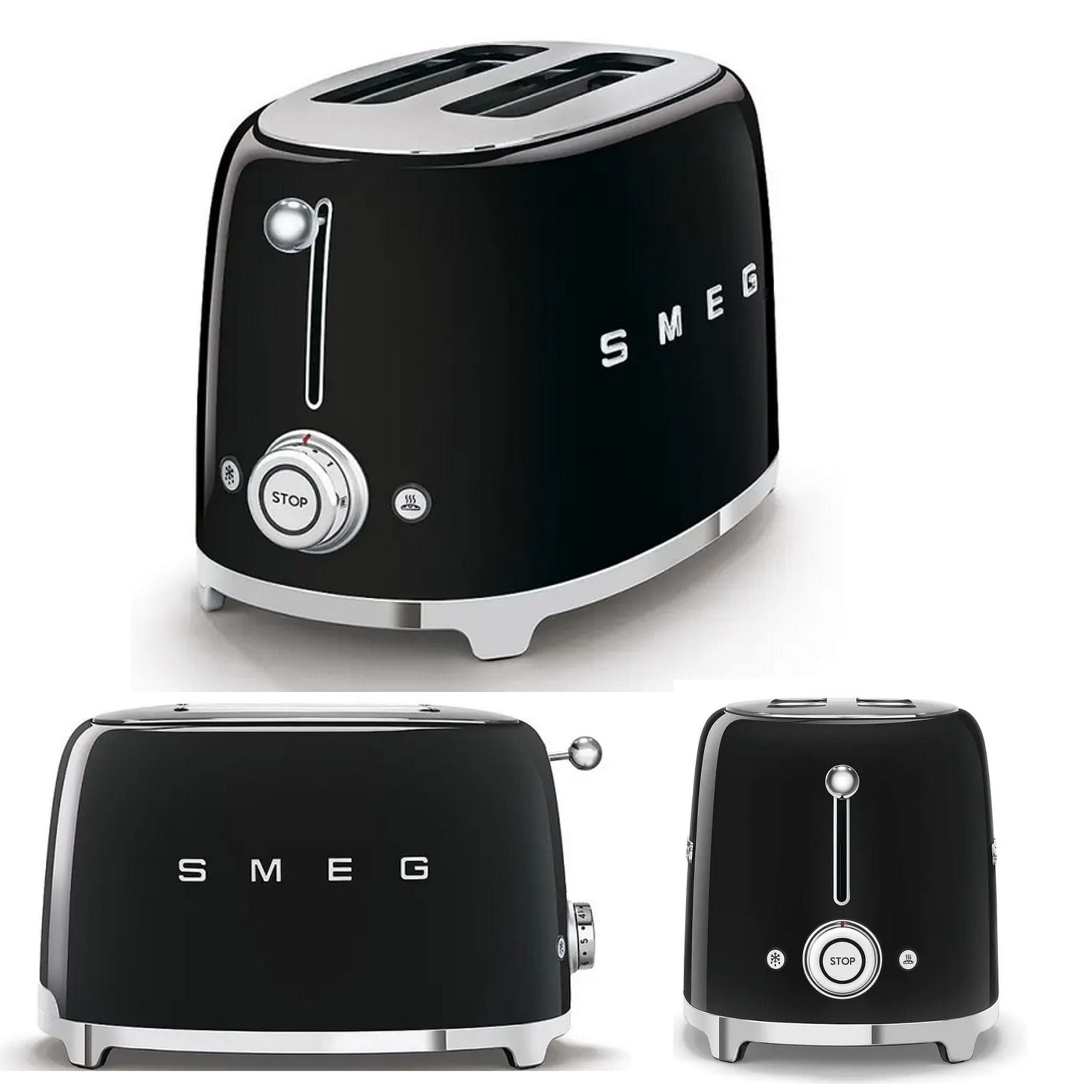 Toster Smeg TSF01BLEU 2 kromki Czarny 950 W RETRO