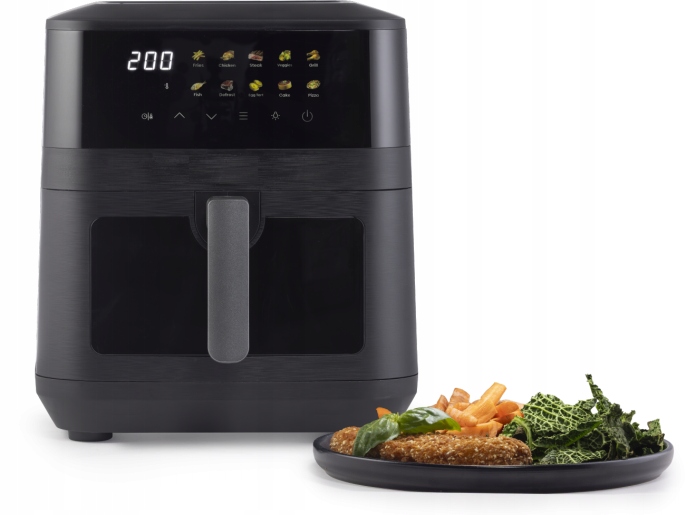 Frytkownica beztłuszczowa 7,7 l 2100 W 10 programów Touch Screen Czarny
