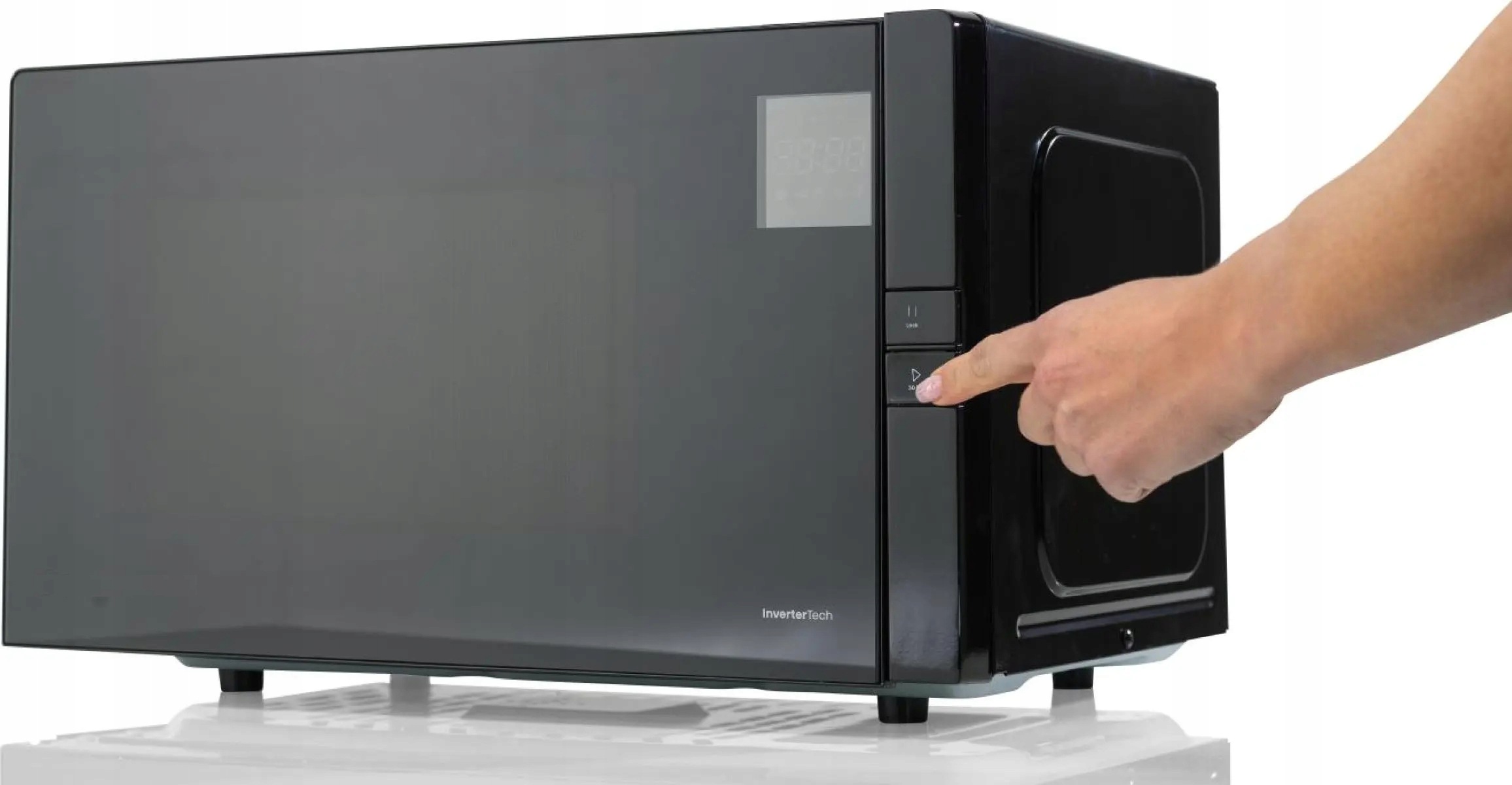 Kuchenka mikrofalowa Czarna 900W 25l Grill Rozmrażanie 25l Wyświetlacz - obrazek 5