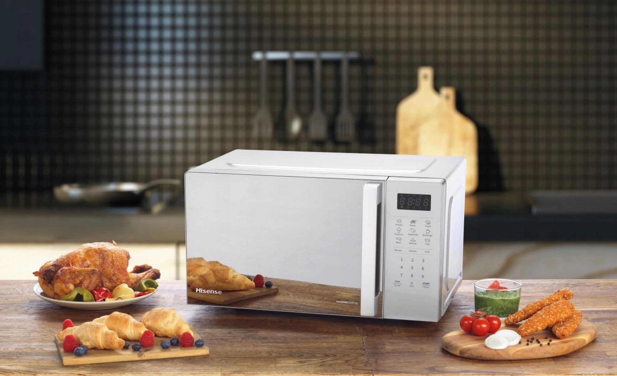 Mikrofalówka z grillem 20l 700W 800W ceramiczna komora 9 programów - obrazek 6