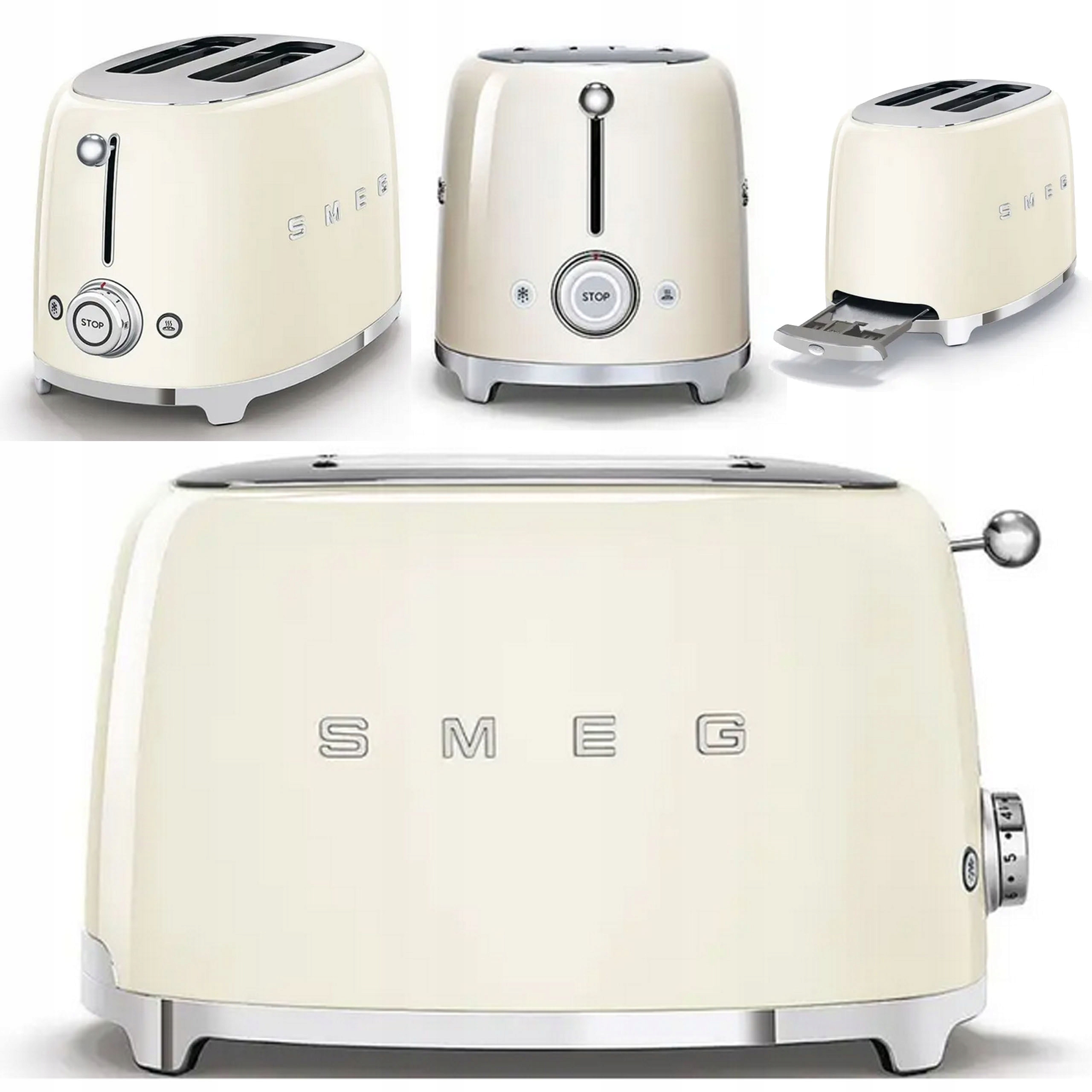 Toster na 2 kromki Smeg TSF01CREU Ecru 950 W Kremowy Opiekacz