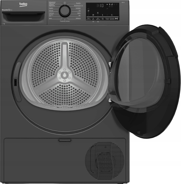 Suszarka Beko XBM3T47249M 7kg Czarna Pompa ciepła Inverter Slim A+++ - obrazek 2